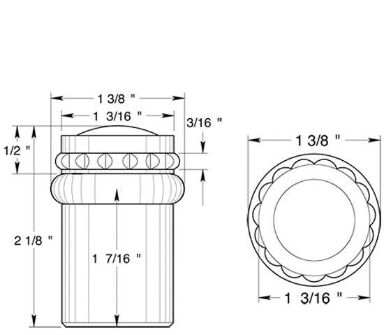 ##Antique Hardware## Floor Mounted Bumper Door Stop