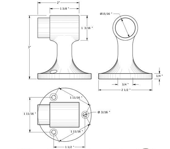 ##Antique Hardware## Floor Mounted Bumper Door Stop