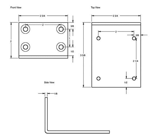##Antique Hardware## Solid Brass Jamb Bracket