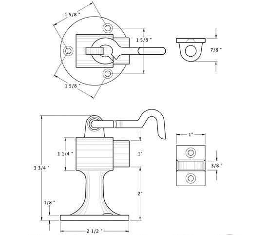##Antique Hardware## Heavy Duty Floor Mounted Bumper Door Stop