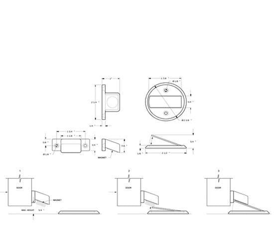 ##Antique Hardware## Baseboard Magnetic Door Hold / Door Stop