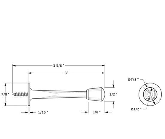 ##Antique Hardware## 3 Inch Solid Zinc Alloy Baseboard Door Bumper