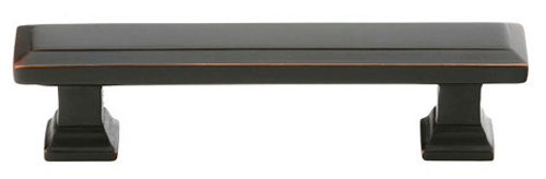 ##Antique Hardware## 4 1/4 Inch Overall (3 Inch c-c) Brass Geometric Rectangular Pull