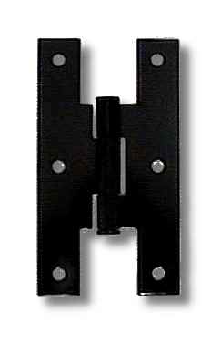 Antique Hardware 3 Inch Metal Hinges: Pair of Semi-Gloss Black Metal Hinges - H Type HINGE