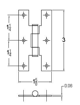 Antique Hardware 3 Inch Metal Hinges: Pair of Semi-Gloss Black Metal Hinges - H Type HINGE