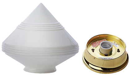 Antique Hardware Art Deco Glass Shade Overhead Light Fixture OVERHEAD LIGHT