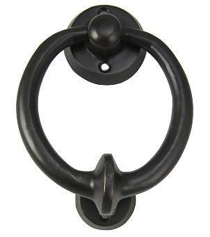 ##Antique Hardware## Emtek 86060 4" Height Bronze Door Knocker and Ring Pull Flat Black