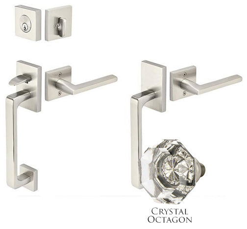 ##Antique Hardware## Solid Brass Baden Style Double Door Entryway Set