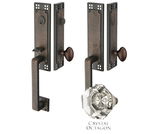 Antique Hardware Arts & Crafts Style Tubular Latch Double Door Entryway Set ENTRYWAY