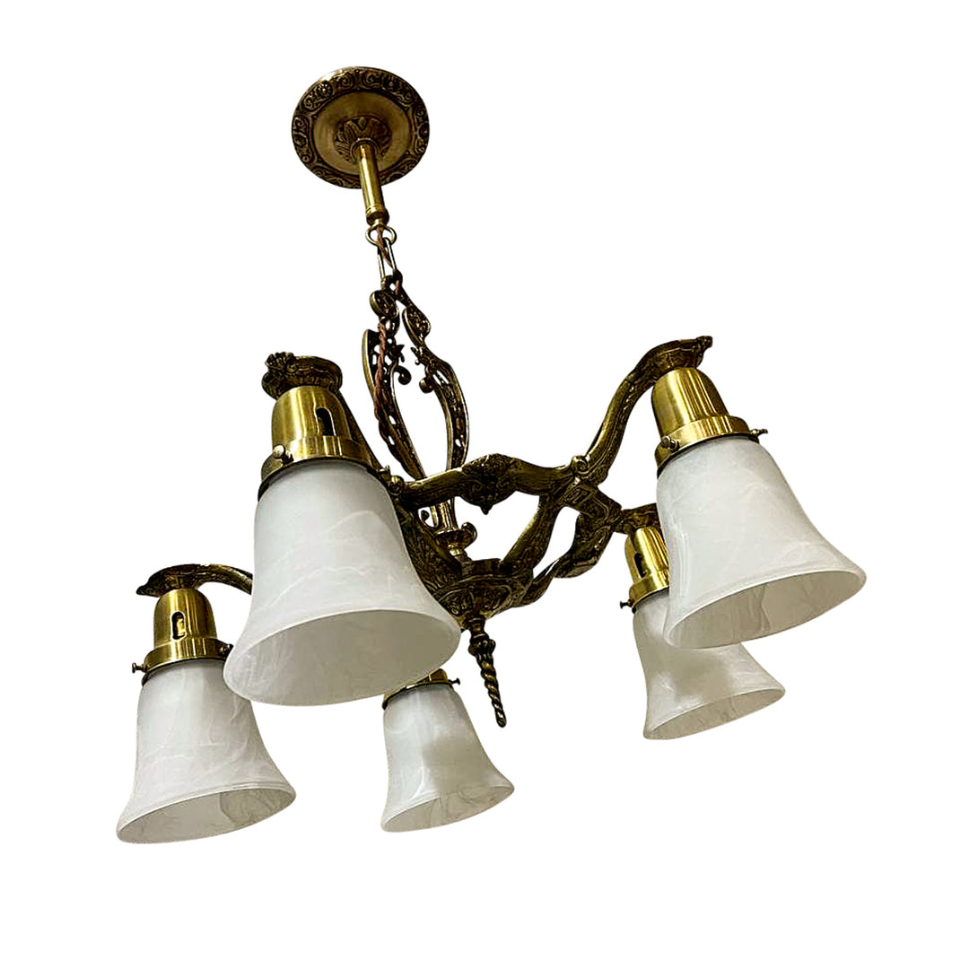 Antique Hardware 26 Inch Theatre Style 5-Light Antique Chandelier Ceiling Light Fixtures