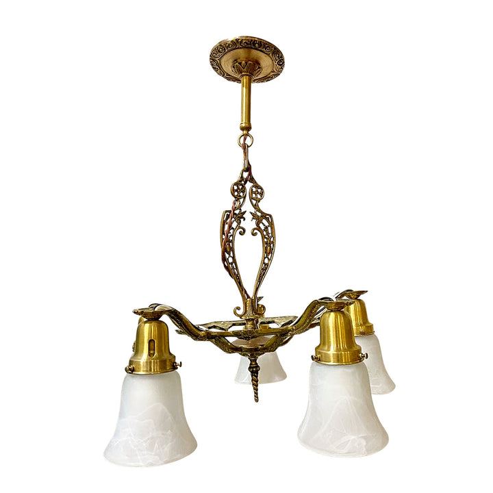 Antique Hardware 26 Inch Theatre Style 5-Light Antique Chandelier Ceiling Light Fixtures