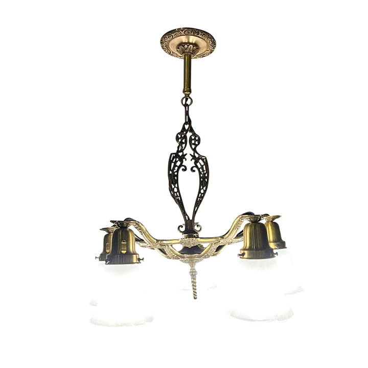 Antique Hardware 26 Inch Theatre Style 5-Light Antique Chandelier Ceiling Light Fixtures