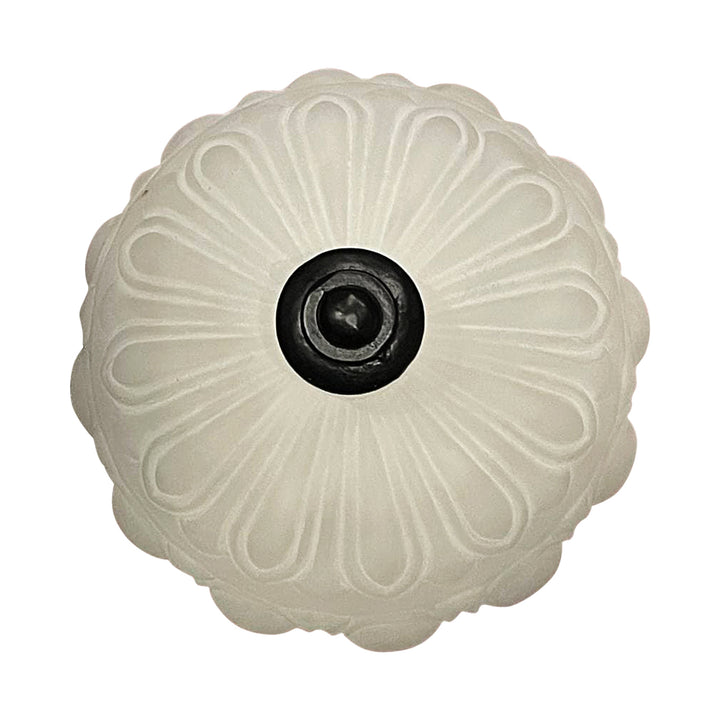 Antique Hardware Colonial Style Glass Shade Overhead Ceiling Light Fixture (Flat Black Finish) OVERHEAD LIGHT