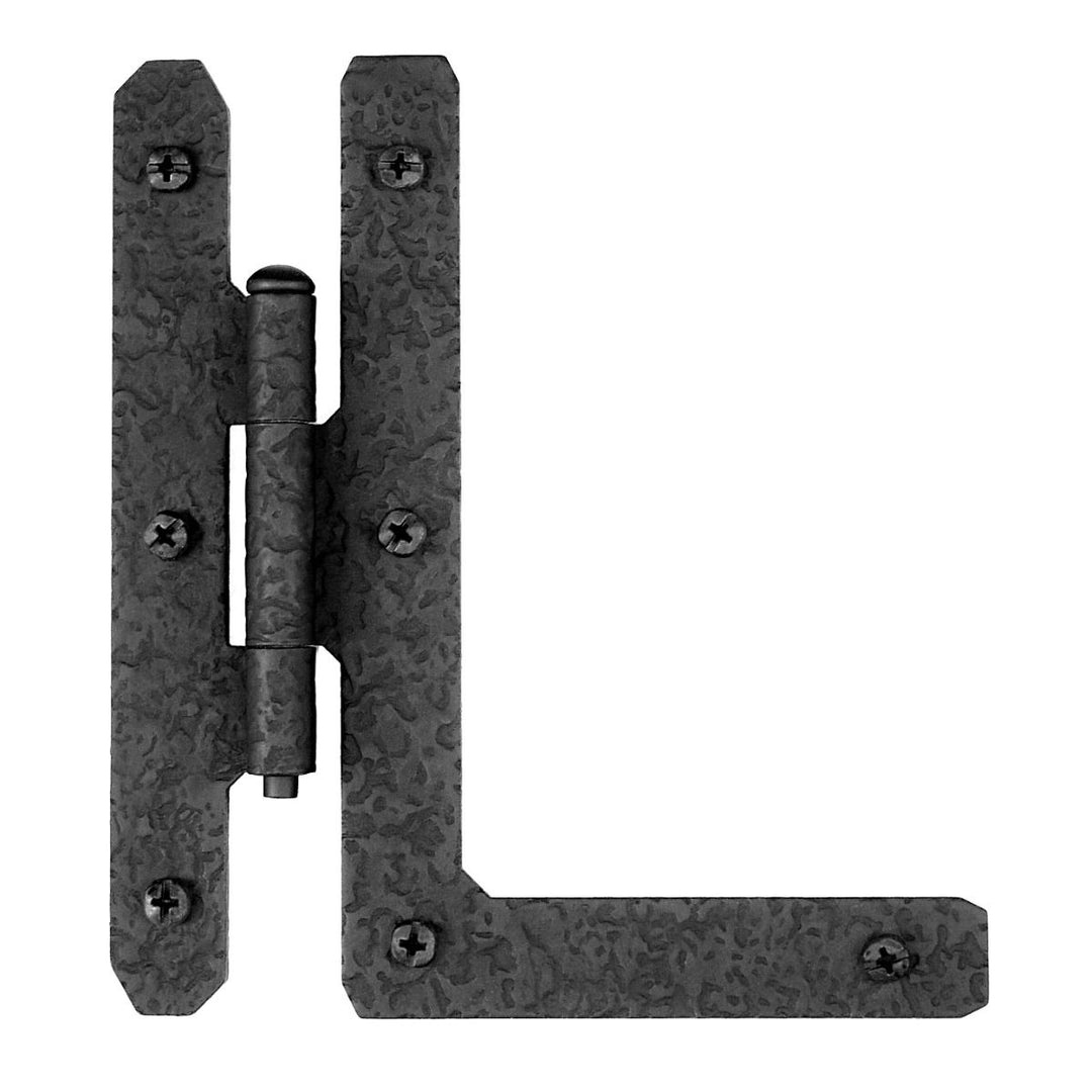 Antique Hardware 7 Inch Cast Iron H L Hinge: Pair of Black Matte Iron Hinges HINGE