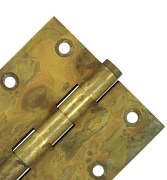 Antique Hardware 3 1/2 Inch X 3 1/2 Inch Solid Brass Hinge Interchangeable Finials (Square Corner) HINGE