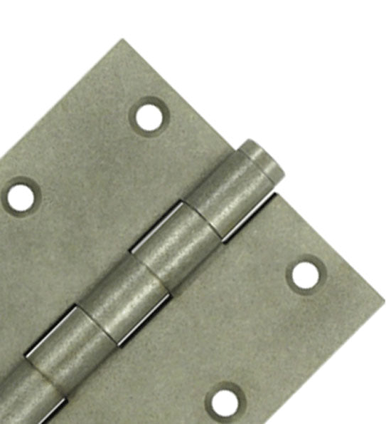 Antique Hardware 3 1/2 Inch X 3 1/2 Inch Solid Brass Hinge Interchangeable Finials (Square Corner) HINGE